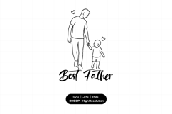 Father and Son SVG Line Art, Best Father Design Product Image 1