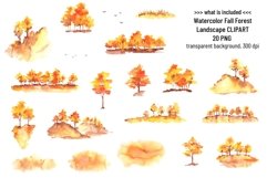 Fall Forest Landscape Creator. Watercolor clipart PNG Product Image 2