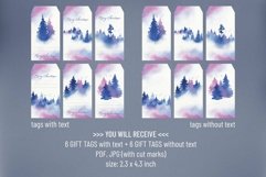 Christmas Printable Gift Tags. Watercolor Winter Landscape. Product Image 2