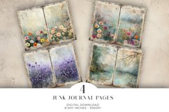 Watercolour Flowers Junk Journal Digital Paper Bi-fold Product Image 1
