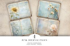Watercolor Flowers Junk Journal Digital Paper Bi-fold Product Image 1