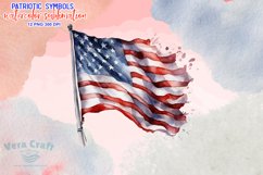 Patriotic Symbols Watercolor Sublimation Clipart Product Image 3