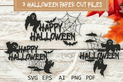 Halloween Bundle paper cut template, Paper cutting, Svg Product Image 1