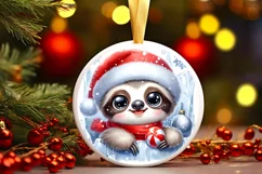 Round Christmas Ornament Sublimation|Clipart Product Image 1