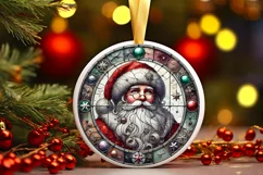 Round Christmas Ornament Sublimation|Clipart Product Image 1