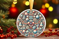 Round Christmas Ornament Sublimation|Clipart Product Image 2