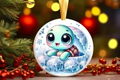 Round Christmas Ornament Sublimation|Clipart Product Image 1