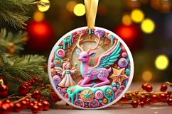Round Christmas Ornament Sublimation|Clipart Product Image 2