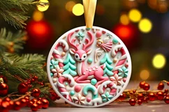 Round Christmas Ornament Sublimation|Clipart Product Image 2
