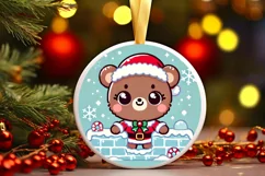 Round Christmas Ornament Sublimation|Clipart Product Image 1