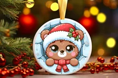 Round Christmas Ornament Sublimation|Clipart Product Image 1