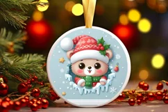 Round Christmas Ornament Sublimation|Clipart Product Image 1