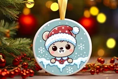 Round Christmas Ornament Sublimation|Clipart Product Image 1