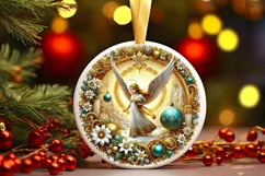 Round Christmas Ornament Sublimation|Clipart Product Image 2