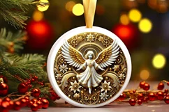Round Christmas Ornament Sublimation|Clipart Product Image 2