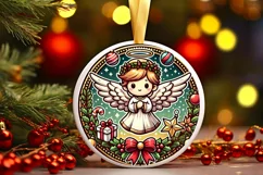 Round Christmas Ornament Sublimation|Clipart Product Image 2