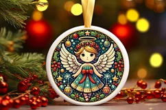 Round Christmas Ornament Sublimation|Clipart Product Image 2