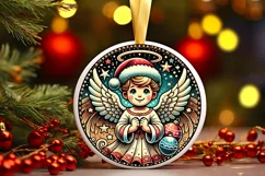 Round Christmas Ornament Sublimation|Clipart Product Image 2