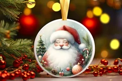 Winter Santa Round Sublimation PNG Product Image 3