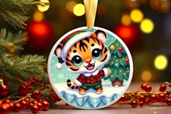 Round Christmas Ornament Sublimation|Clipart Product Image 2