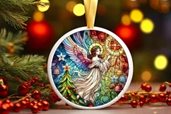 Round Christmas Ornament Sublimation|Clipart Product Image 2