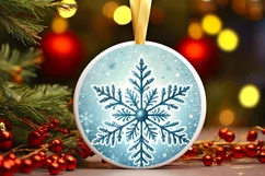 Round Christmas Ornament Sublimation|Clipart Product Image 1