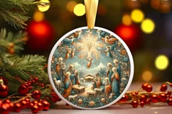 Round Christmas Ornament Sublimation|Clipart Product Image 1