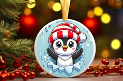 Round Christmas Ornament Sublimation|Clipart Product Image 2