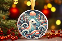 Round Christmas Ornament Sublimation|Clipart Product Image 1