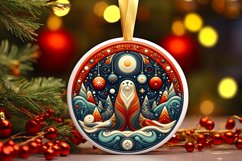 Round Christmas Ornament Sublimation|Clipart Product Image 1