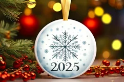 Round Christmas Ornament Sublimation|Clipart Product Image 1