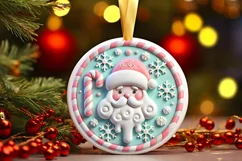 Round Christmas Ornament Sublimation|Clipart Product Image 2