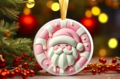 Round Christmas Ornament Sublimation|Clipart Product Image 2
