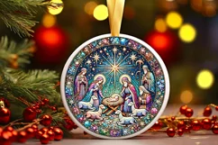 Round Christmas Ornament Sublimation|Clipart Product Image 1