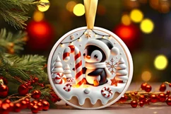 Round Christmas Ornament Sublimation|Clipart Product Image 2