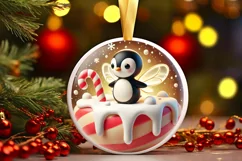 Round Christmas Ornament Sublimation|Clipart Product Image 2