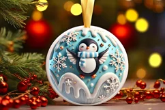 Round Christmas Ornament Sublimation|Clipart Product Image 2