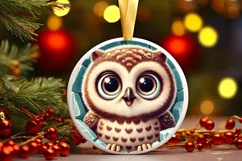 Round Christmas Ornament Sublimation|Clipart Product Image 2