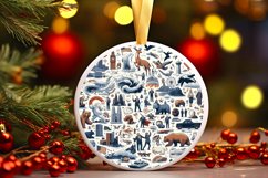 Round Christmas Ornament Sublimation|Clipart Product Image 1