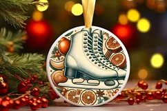 Round Christmas Ornament Sublimation|Clipart Product Image 2