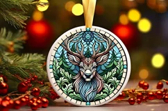Round Christmas Ornament Sublimation|Clipart Product Image 1