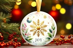 Round Christmas Ornament Sublimation|Clipart Product Image 1