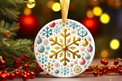 Round Christmas Ornament Sublimation|Clipart Product Image 1