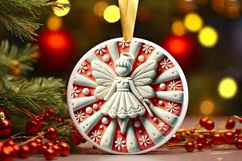 Round Christmas Ornament Sublimation|Clipart Product Image 2