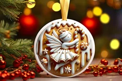 Round Christmas Ornament Sublimation|Clipart Product Image 2