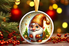 Round Christmass Ornament PNG Product Image 1