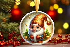 Round Christmas Ornament Sublimation|Clipart Product Image 1