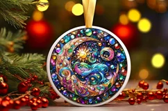 Round Christmas Ornament Sublimation|Clipart Product Image 1
