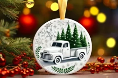 Round Christmas Ornament Sublimation|Clipart Product Image 2