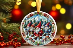 Round Christmas Ornament Sublimation|Clipart Product Image 2